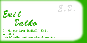 emil dalko business card